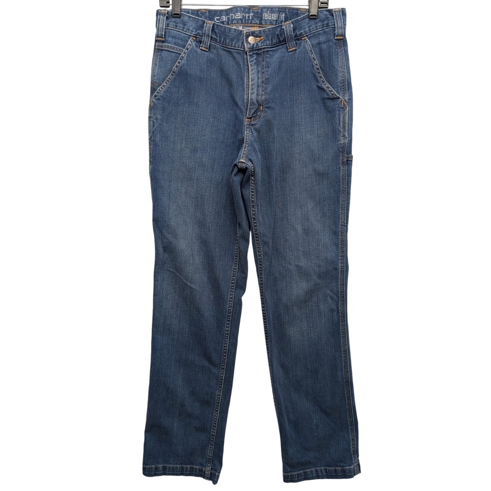 Carhartt Rugged Flex Jeans Mens 33x32 Blue Relaxed Fit Straight 102808-498‎
